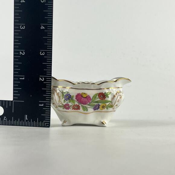 Hammersley Dresden Sprays Bone China Sugar Bowl England Floral Gold Trim Footed - Picture 10 of 11